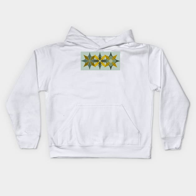 diamond shaped curved ornamental Kids Hoodie by stephenignacio